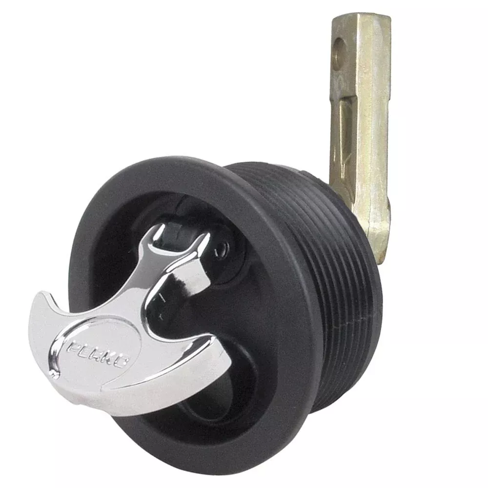 Perko Flush Mount Latch - Straight Cam Bar - 2.5" Hole - Black [1092DP