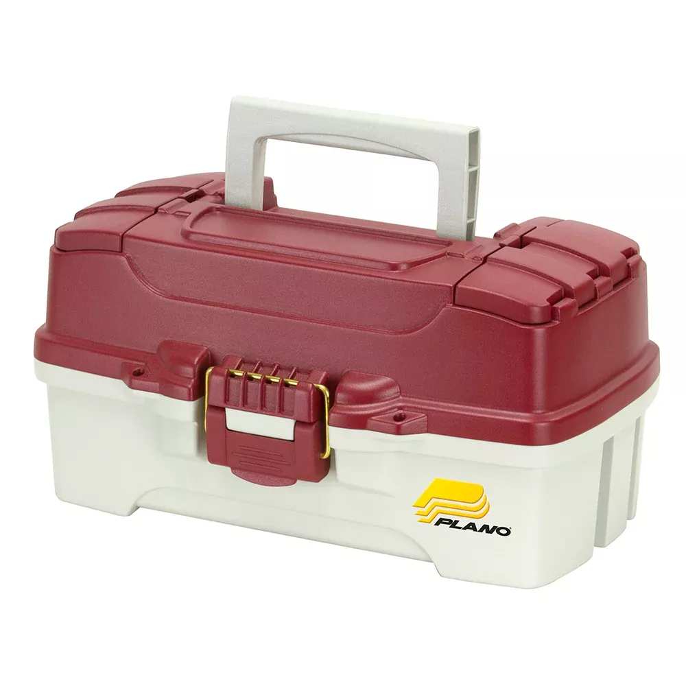 Plano 1-Tray Tackle Box w/Duel Top Access - Red Metallic/Off White [62