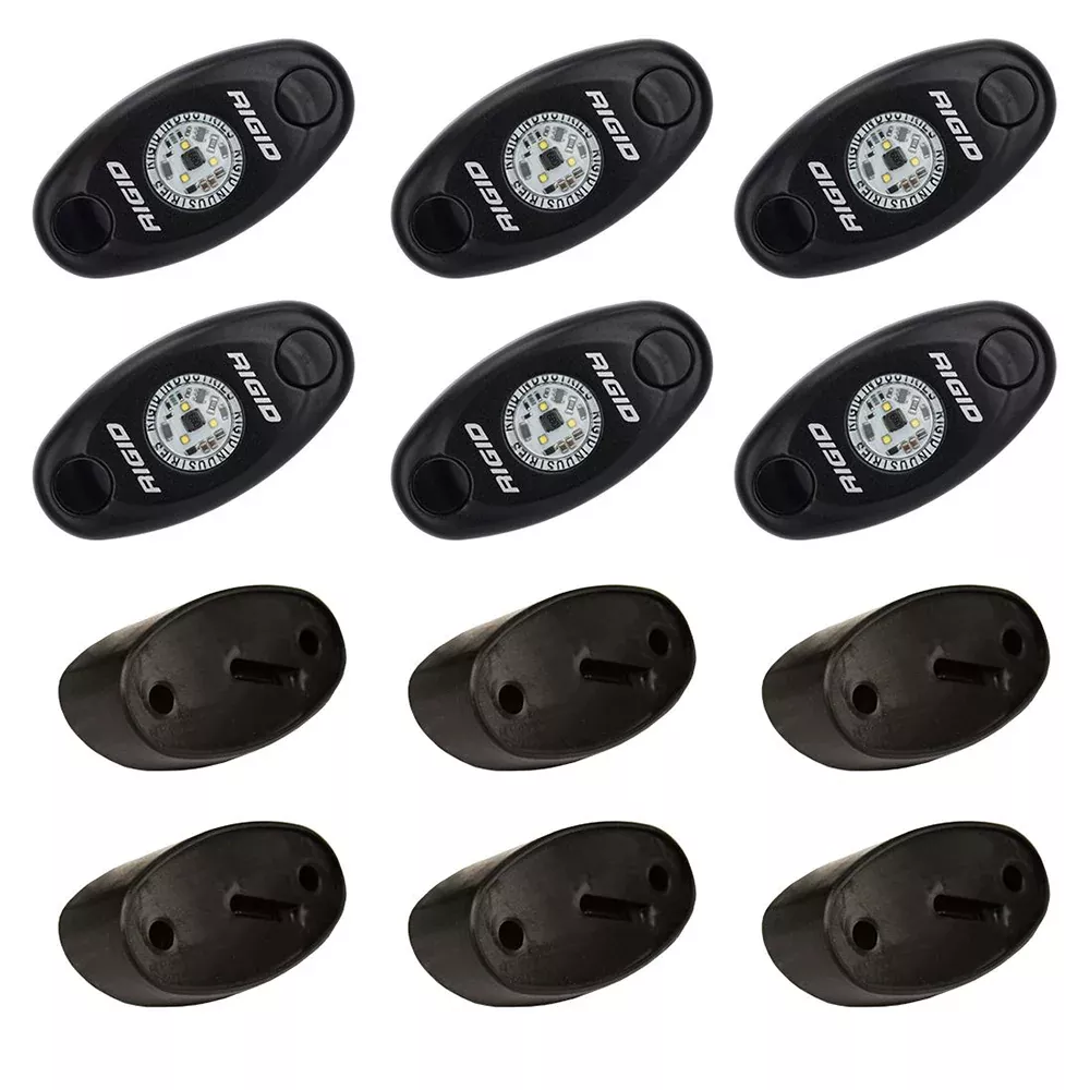 RIGID Industries A-Series Rock Light Kit - 6 Red Lights - Black [40026