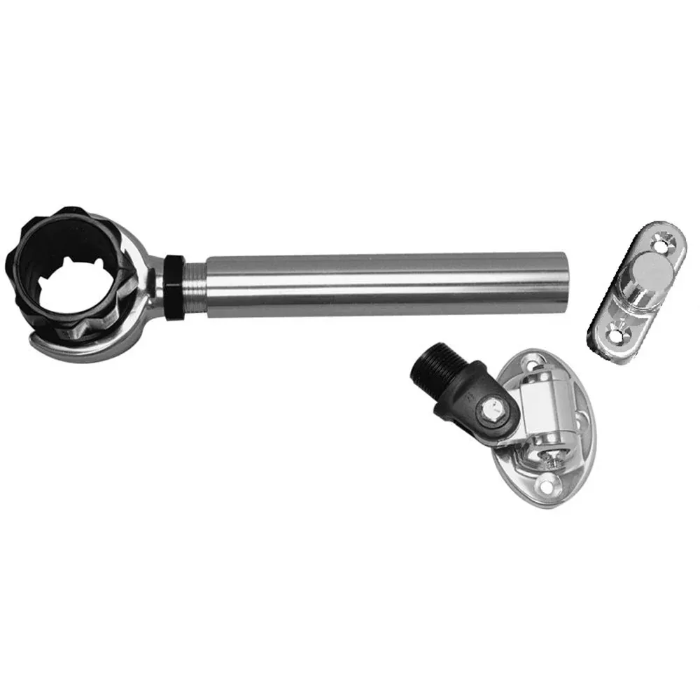 Rupp Threaded Antenna Support w/6" Pipe Mount, Oval 4-Way Base & 1.5"