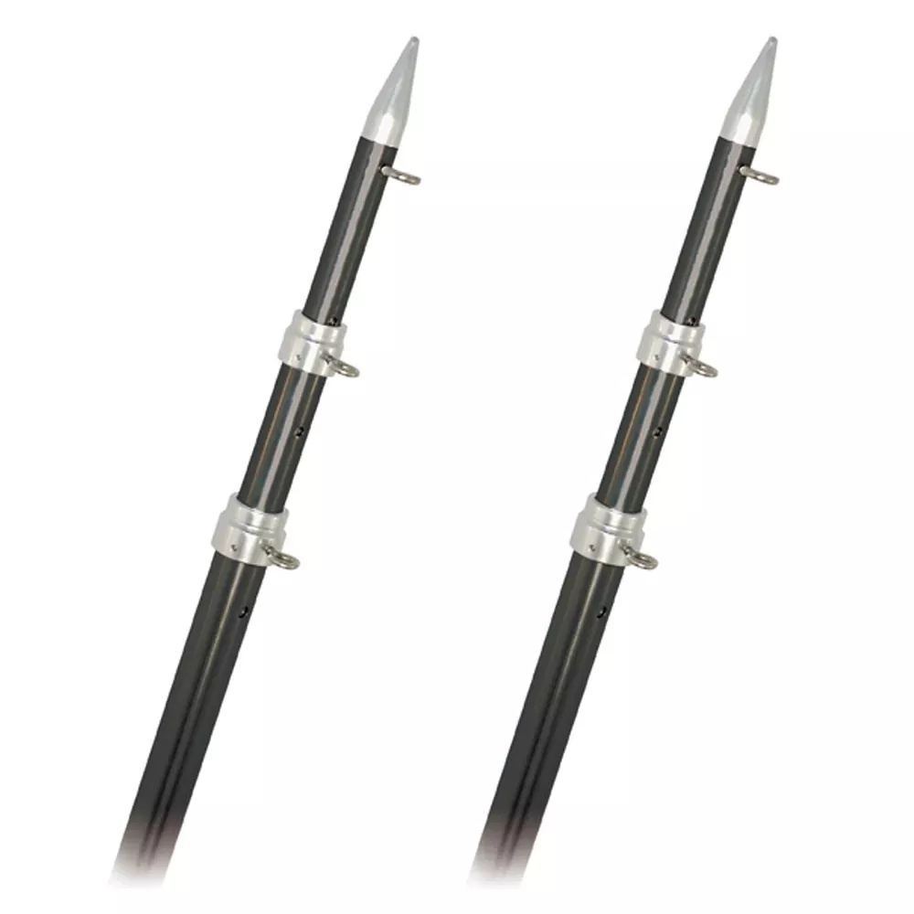 Rupp Top Gun Outrigger Poles - Telescopic - Carbon Fiber - 18' [A0-180