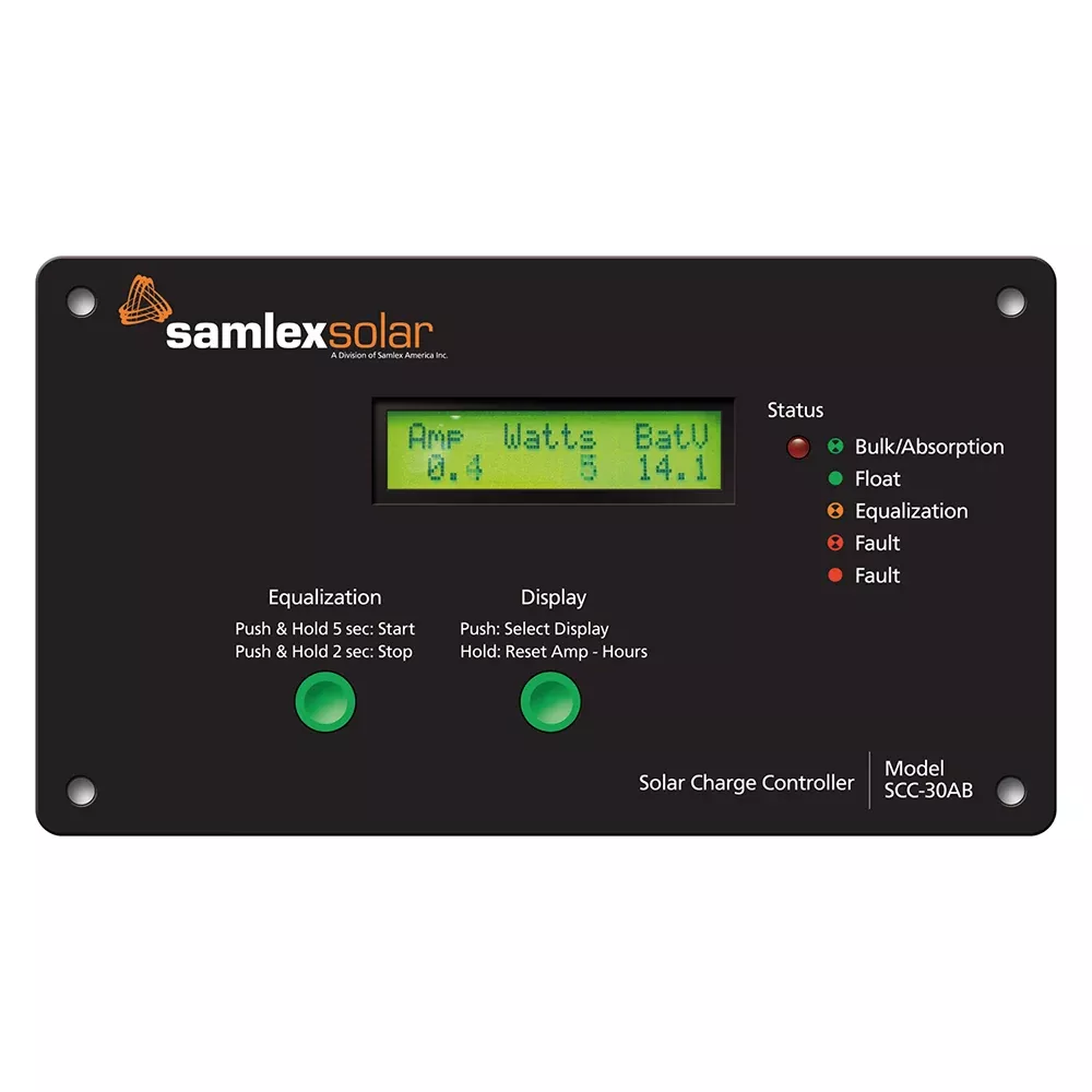 Samlex Flush Mount Solar Charge Controller w/LCD Display - 30A [SCC-30