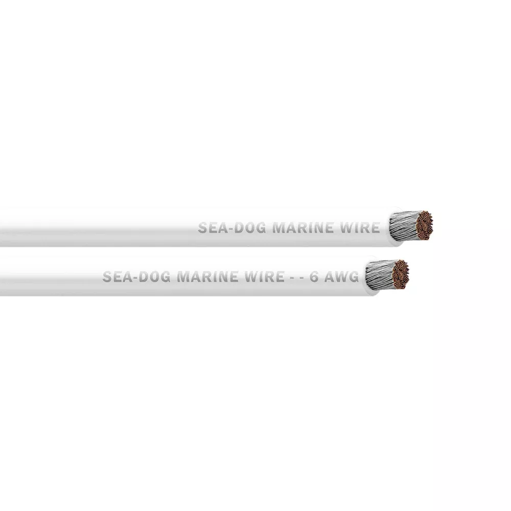 SeaDog 6 AWG White Battery Cable 50 8006051