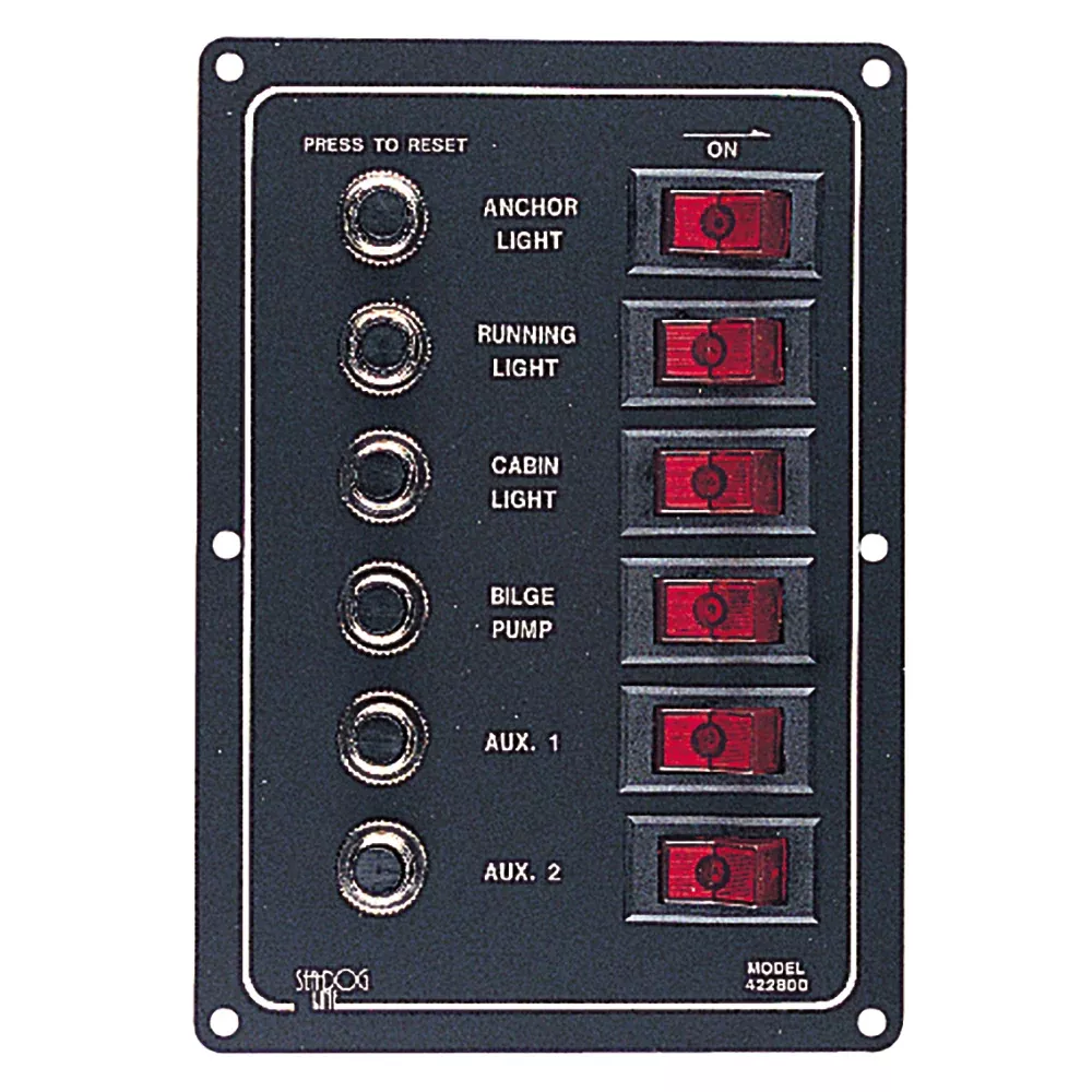 SeaDog Aluminum Circuit Breaker Panel 6 Circuit 4228001