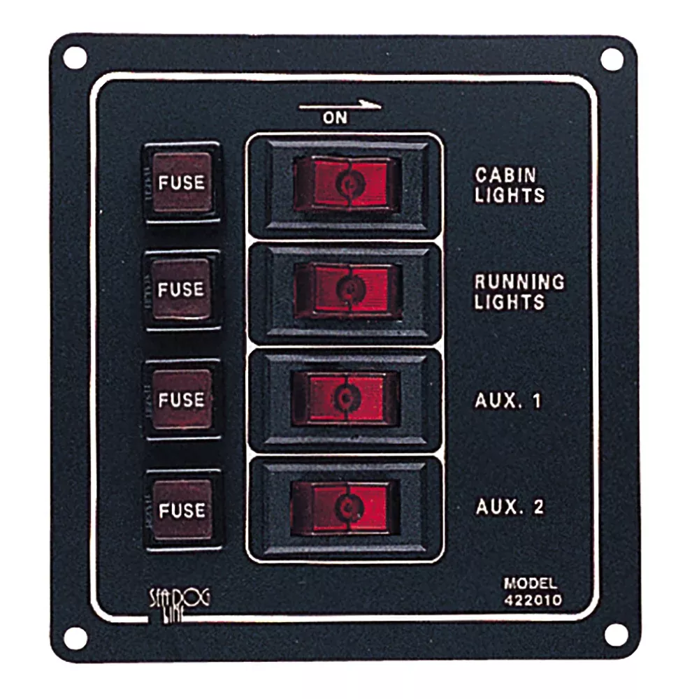 SeaDog Aluminum Switch Panel Vertical 4 Switch 4220101