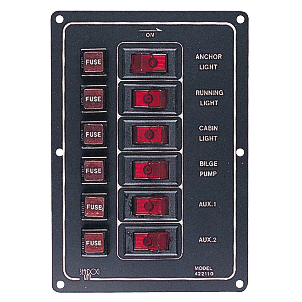 SeaDog Aluminum Switch Panel Vertical 6 Switch 4221101