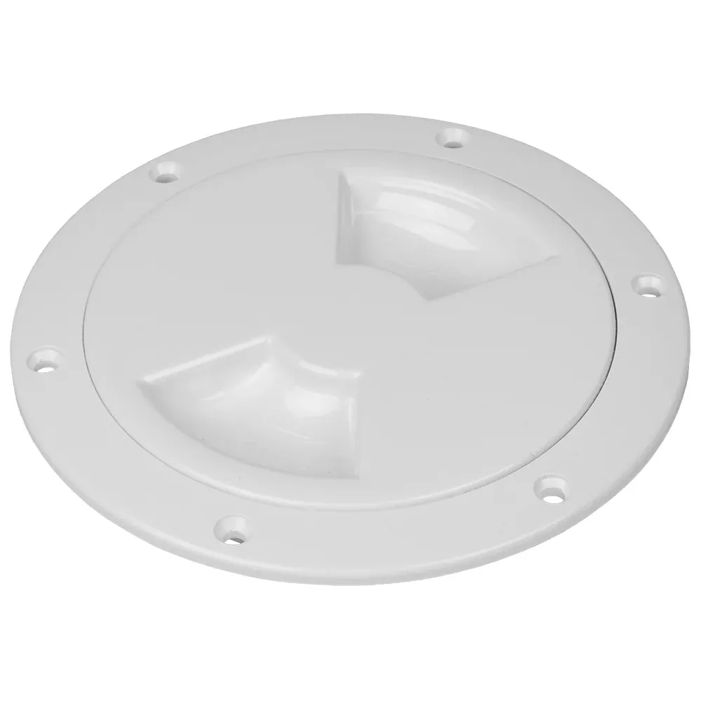 SeaDog QuarterTurn Smooth Deck Plate wInternal Collar White 6 3363601