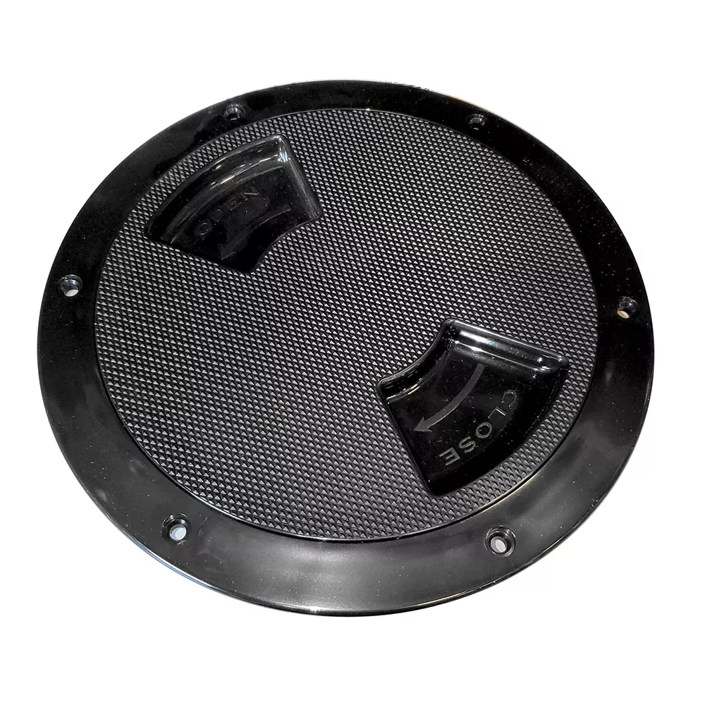 SeaDog QuarterTurn Textured Deck Plate wInternal Collar Black 6 3363671