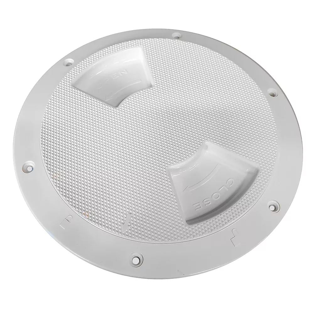 SeaDog QuarterTurn Textured Deck Plate wInternal Collar White 6 3363621