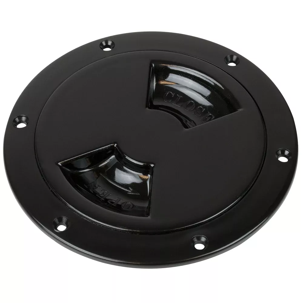 SeaDog Smooth Quarter Turn Deck Plate Black 4 3361451