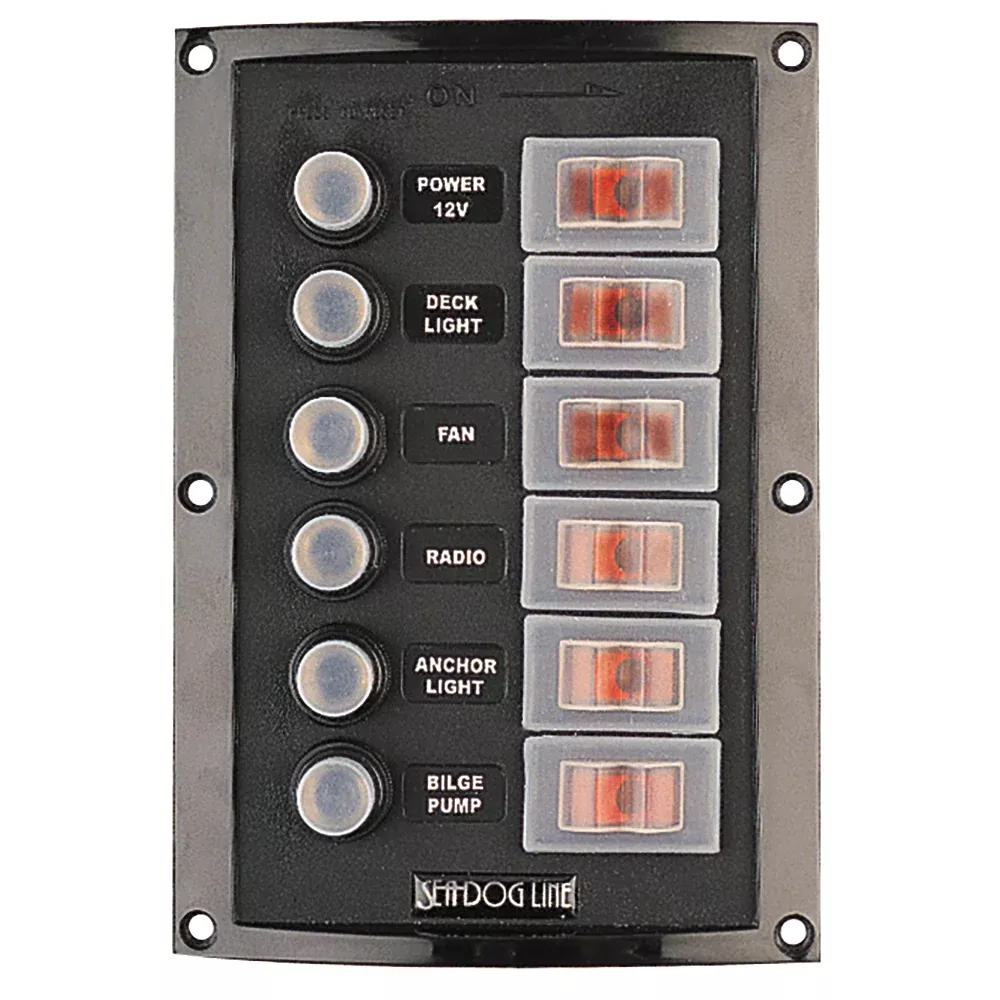 SeaDog Splash Guard Circuit Breaker Panel 6 Circuit 4248061