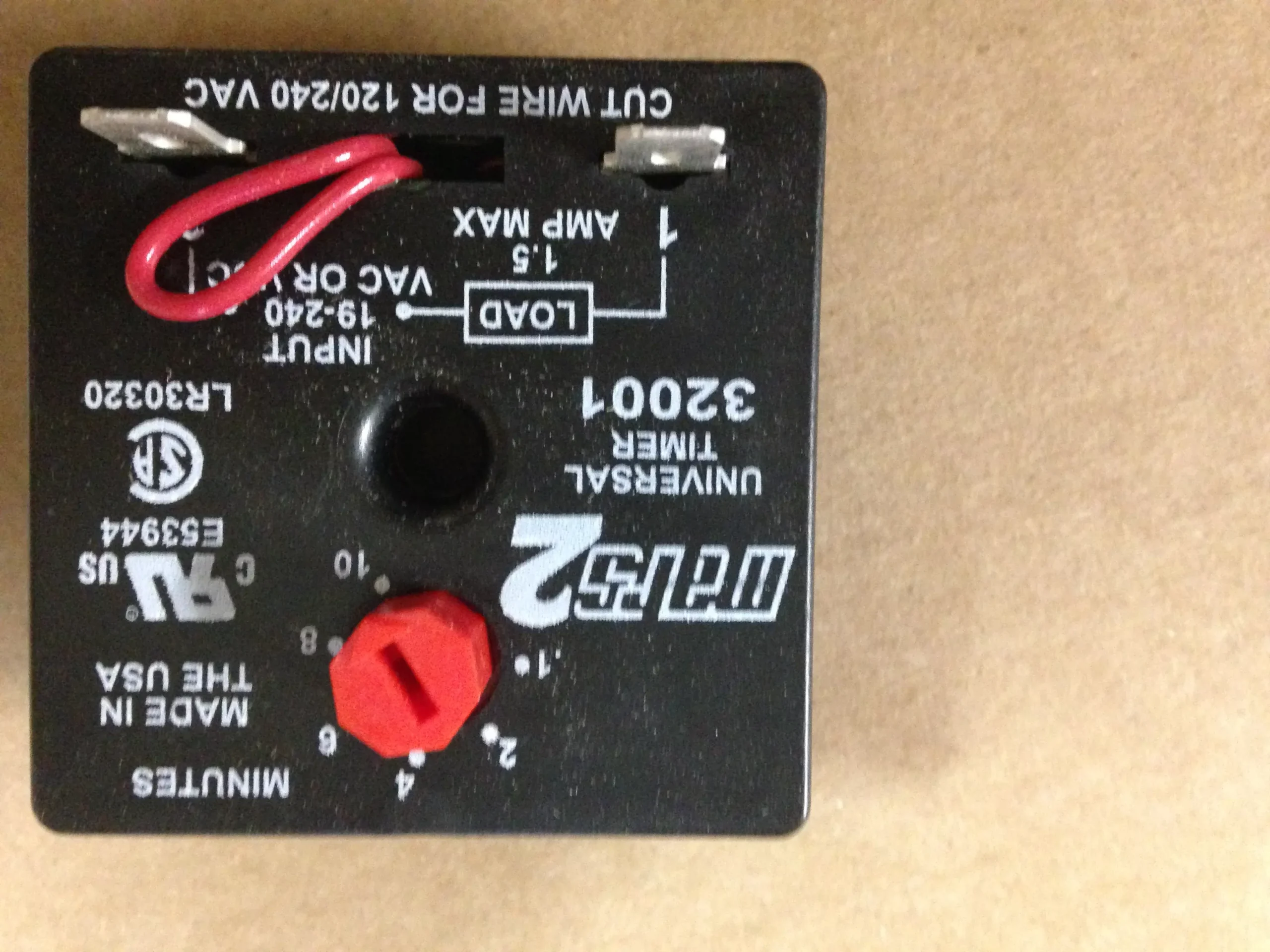 Solid States Delay-On-Break Timer 19 - 240Vac, 6 Sec. To 10 Min.Delay