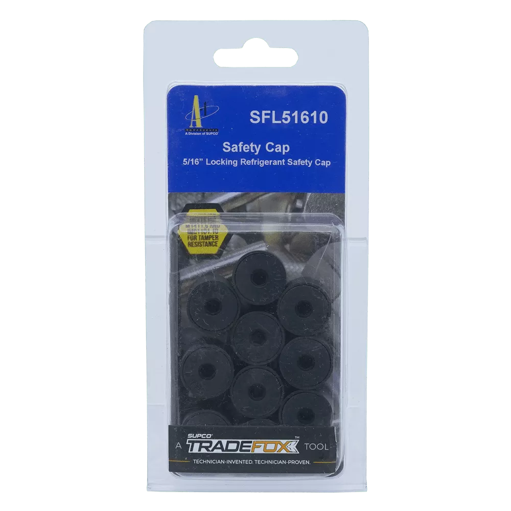 Supco TradeFox SFL51610 5/16in Refrigerant Safety Locking Caps, 10 Pack