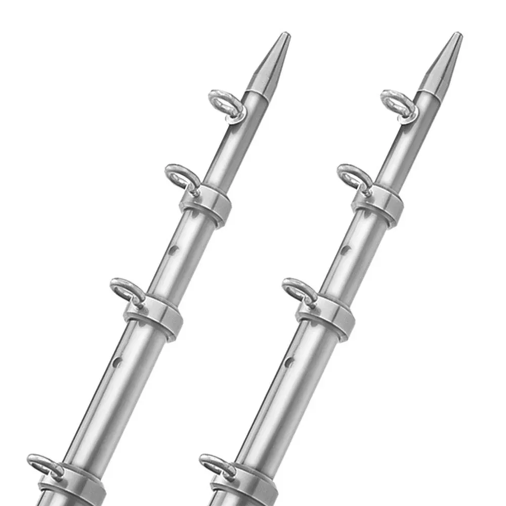 TACO 15' Telescopic Outrigger Poles HD 1-½" - Silver/Silver - OT-0542V