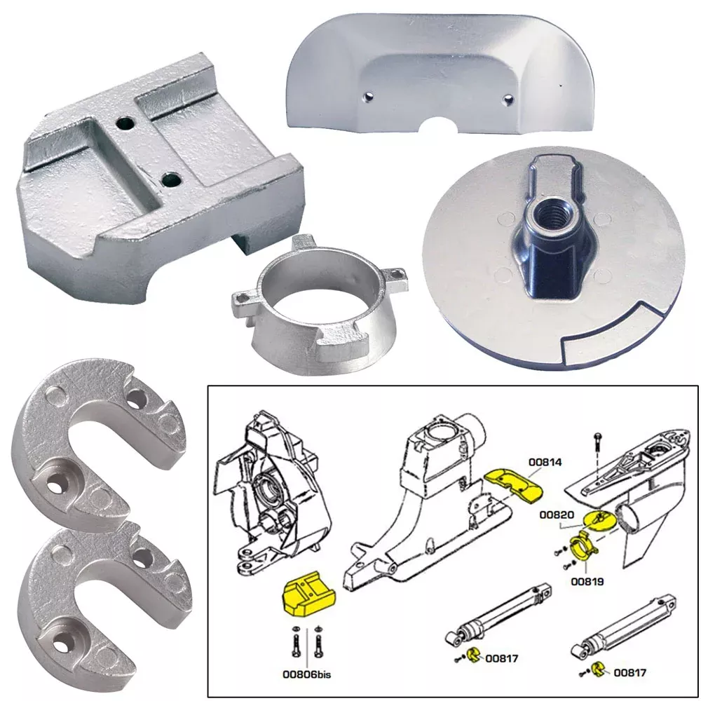 Tecnoseal Anode Kit w/Hardware - Mercury Alpha 1 Gen 2 - Magnesium [20