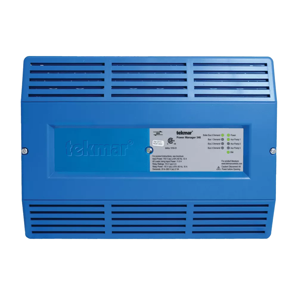 Tekmar 346 Power Manager, Three Auxiliary Pumps, Four Demands