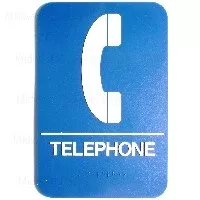 Telephone Blue Ada Compliant Sign For Accessibility - Durable And Clear Design