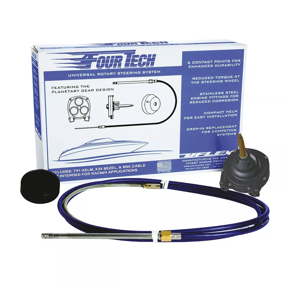 Uflex Fourtech 13' Mach Rotary Steering System w/Helm, Bezel & Cable [