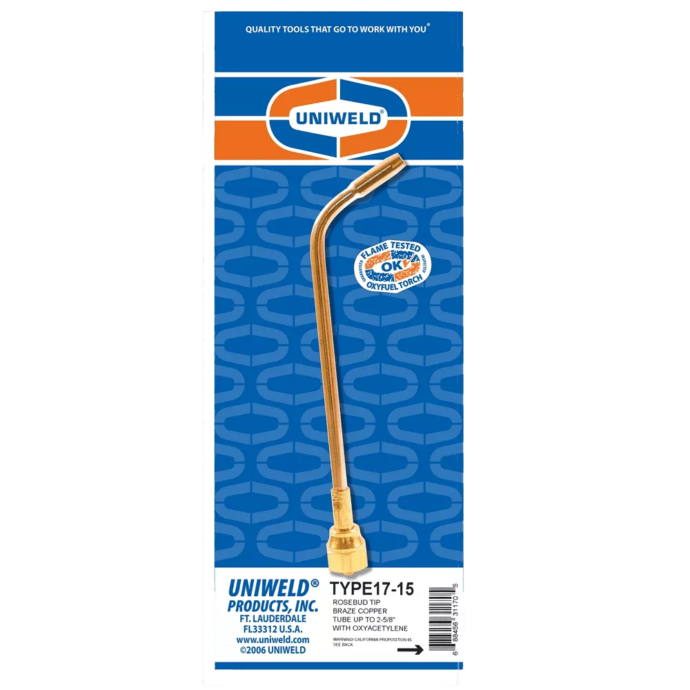 Uniweld TYPE17-15 Rosebud Heating Tip, Braze Copper Tube to 2-5/8"