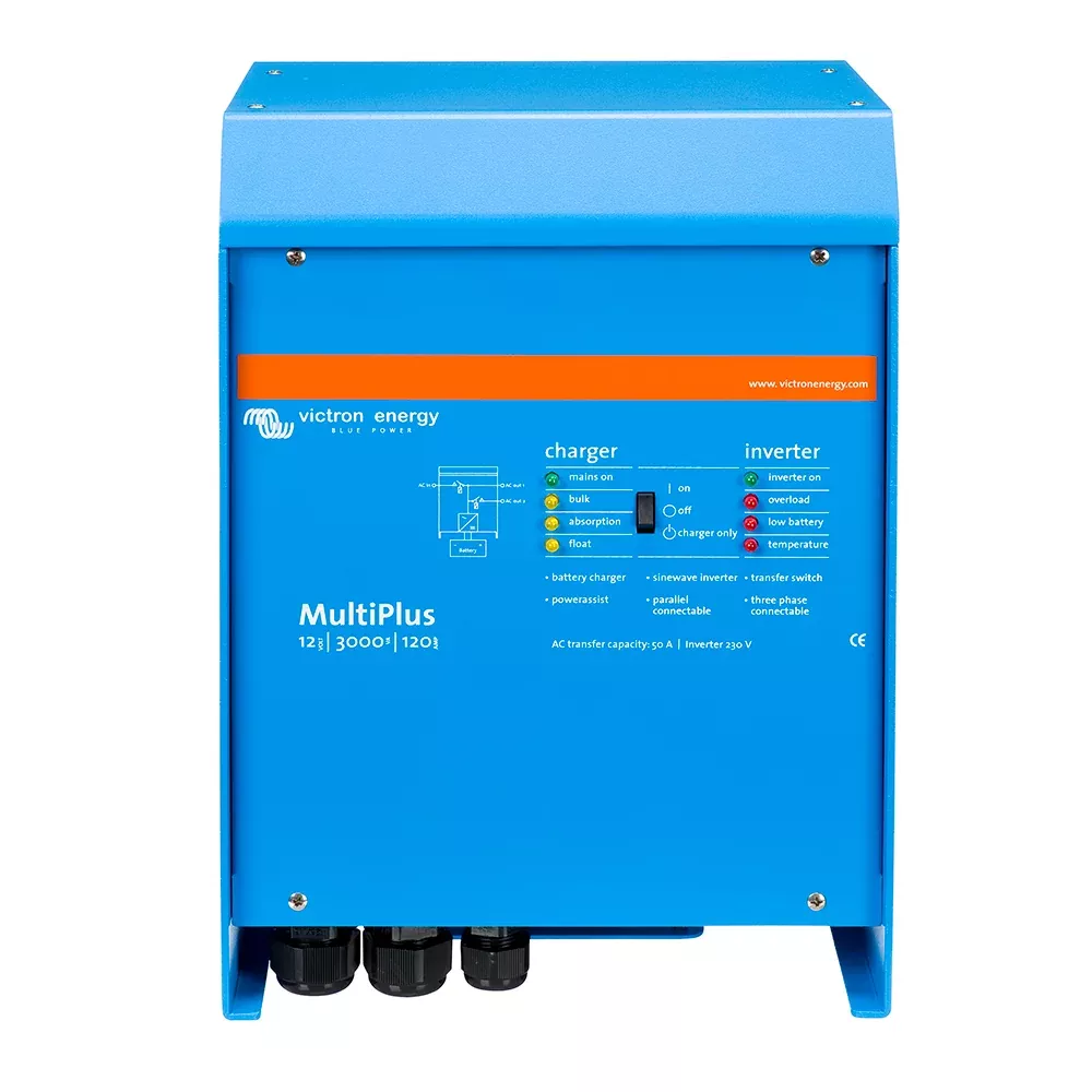 Victron MultiPlus InverterCharger 12VDC 3000VA 120VAC w 120AMP Charger 50AMP Transfer Switch UL Approved PMP122301102