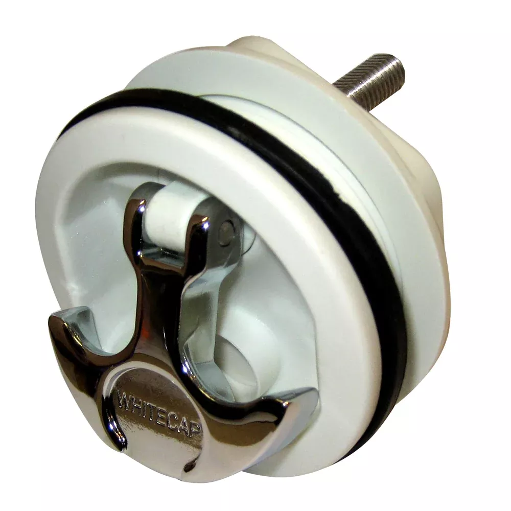 Whitecap T-Handle Latch - Chrome Plated Zamac/White Nylon - No Lock -