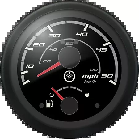 Yamaha Combo Speedometer 50mph-Fuel Gauge Black Bezel Black Face