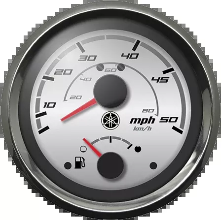 Yamaha Combo Speedometer 50mph-Fuel Gauge Chrome Bezel Silver Face