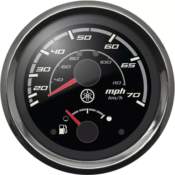 Yamaha Combo Speedometer 70 MPH-Fuel Gauge Chrome Bezel Black Face