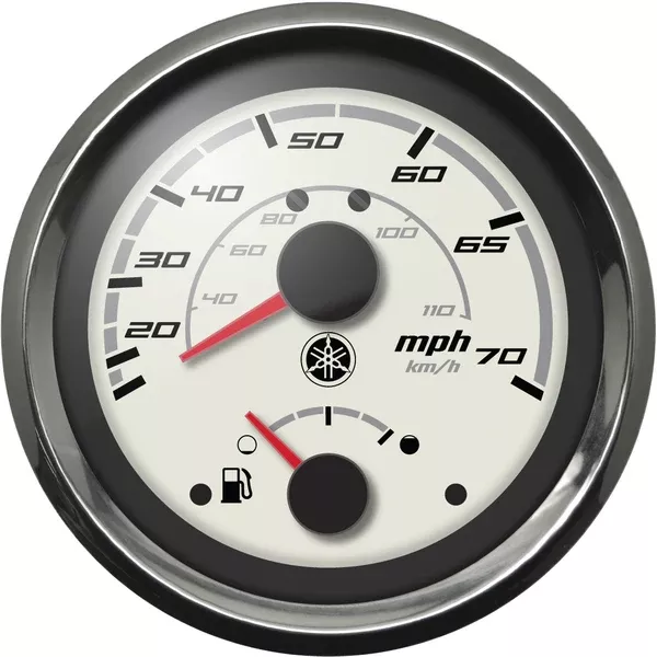Yamaha Combo Speedometer 70mph-Fuel Chrome Bezel White Face