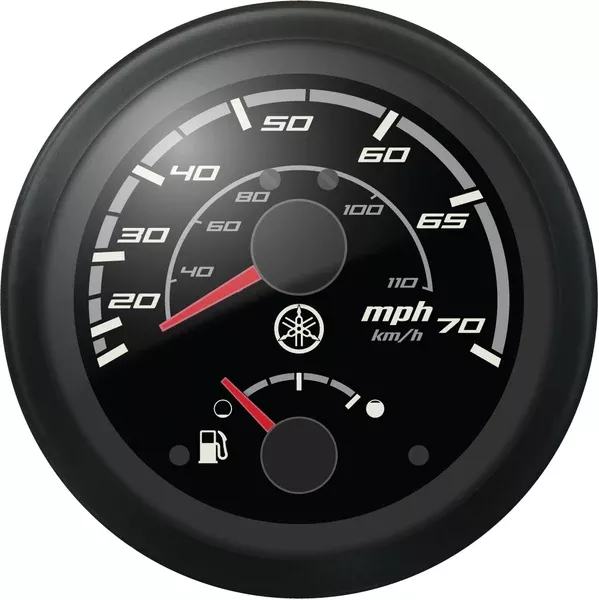 Yamaha Combo Speedometer 70mph-Fuel Gauge Black Bezel Black Face