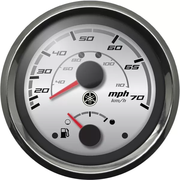 Yamaha Combo Speedometer 70mph-Fuel Gauge Chrome Bezel Silver Face