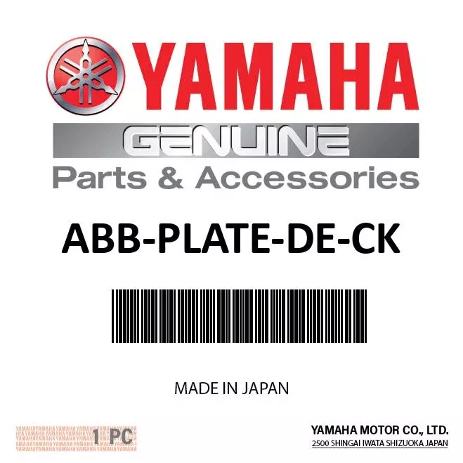 Yamaha - Oil deck plate - ABB-PLATE-DE-CK