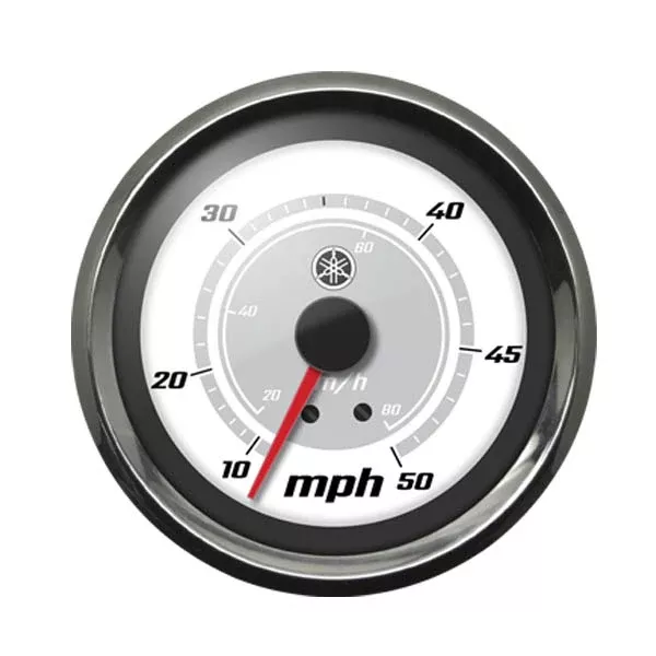 Yamaha Speedometer 0-50mph Chrome Bezel Classic White Face