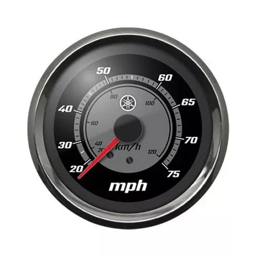 Yamaha Speedometer 0-75mph Chrome Bezel Classic Black Face