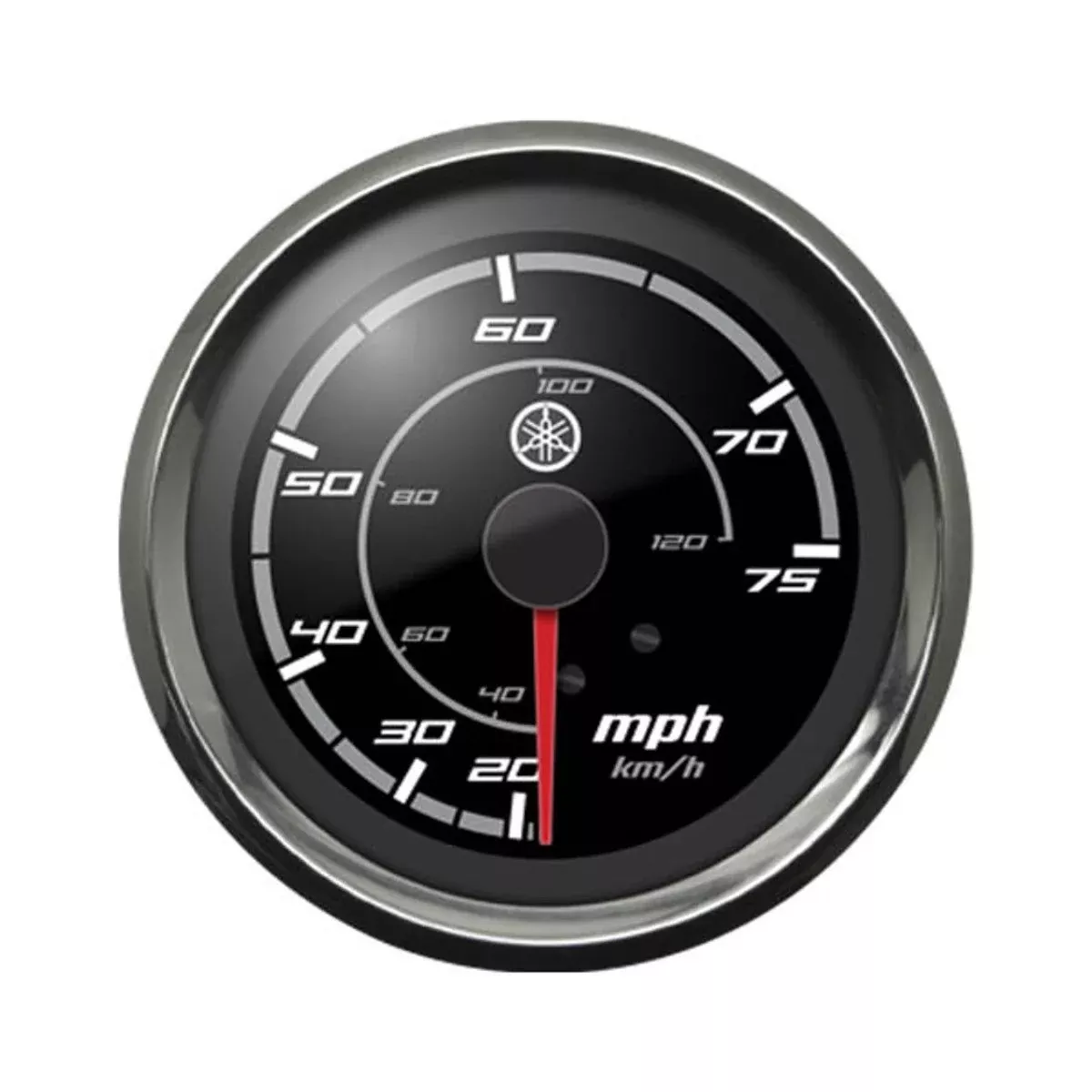 Yamaha Speedometer 0-75mph Chrome Bezel Sport Black Face