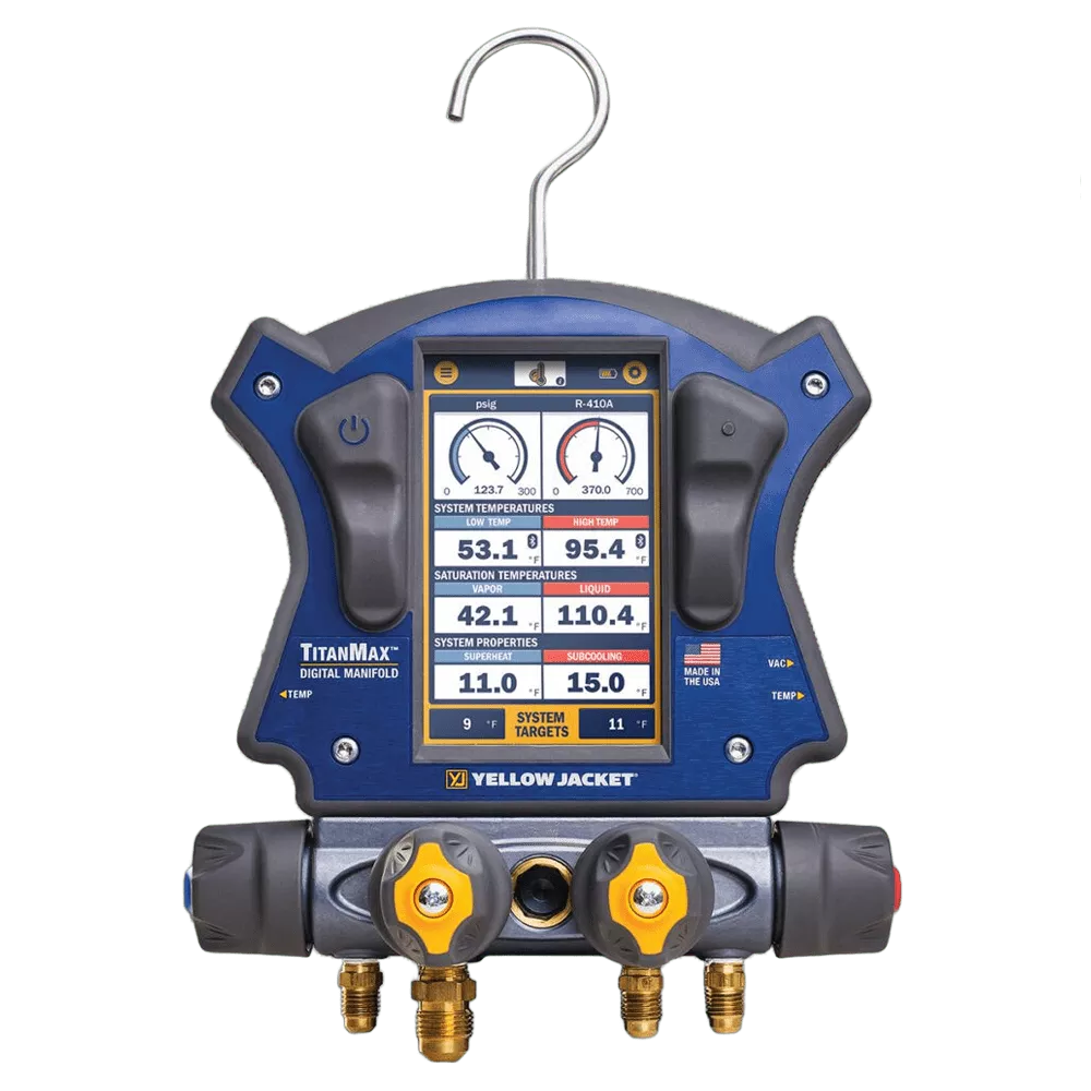 Yellow Jacket 40881 TITANMAX Digital Manifold W/ 4.3" Touchscreen & Vacuum Sensor For AC & Refrigeration Systems